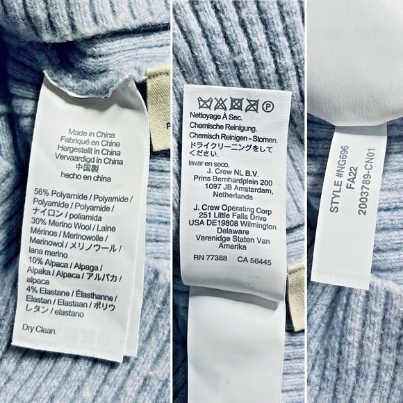 Madewell Size S Merino Wool Blend Sweater Cozy Yarn Surplice Blue - Picture 11 of 11